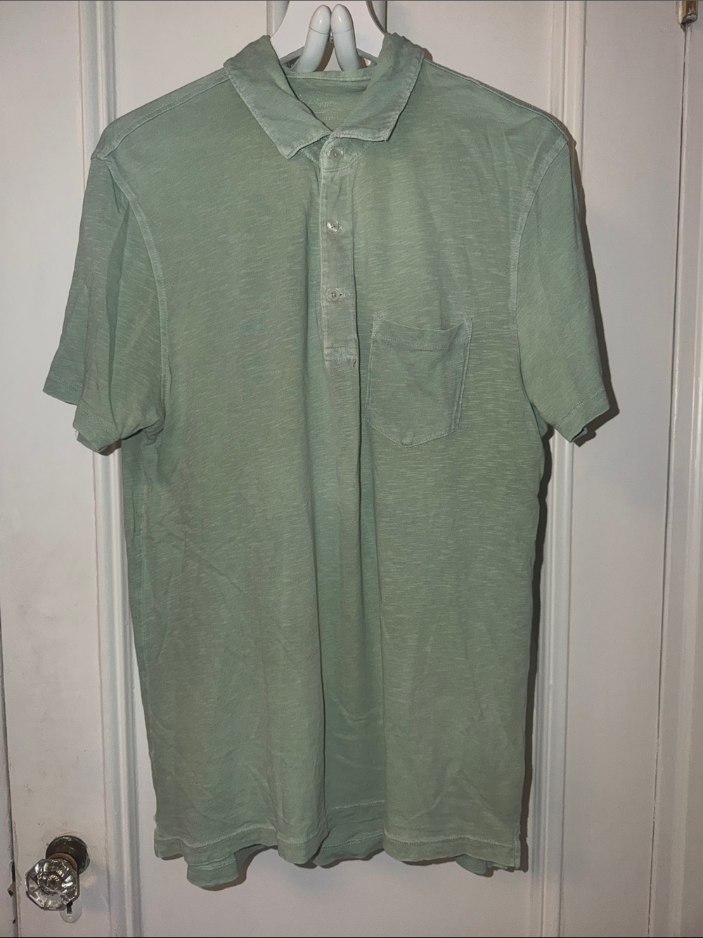 J. Crew Mint Green Men's Polo with Chest Pocket